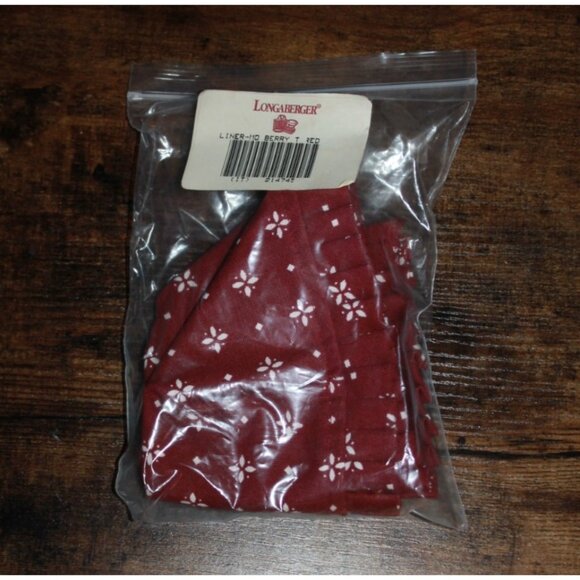 Longaberger Medium Berry Basket Liner Traditional Red Fabric NEW - Picture 1 of 1